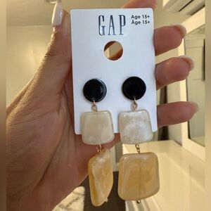 GAP Black and Cream Square Dangle Earrings
